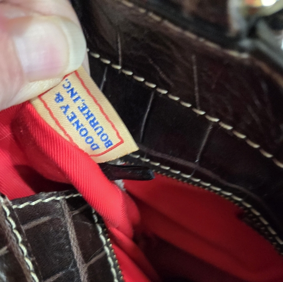 Dooney & Bourke Dark Brown Croc-Embossed Tote - Picture 4 of 7